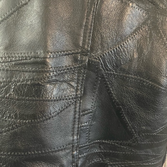 Intro Leather Vest XL with Flag Sewn on Back Lined Pocket and Vest Polyester - Picture 6 of 7